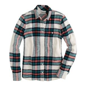 Retail JCrew Rock Salt Plaid Shirt Sz. 00